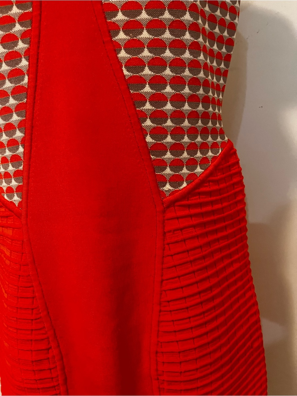 Z Spoke by Zac Posen Red Combo Knit Sleeveless Bodycon Dress S - Picture 15 of 15